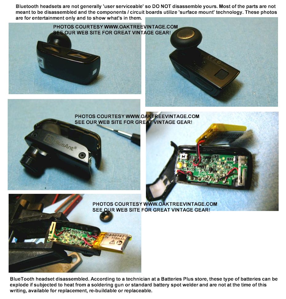 BlueTooth Cell Phone Headsets Replacing Batteries / Repairing